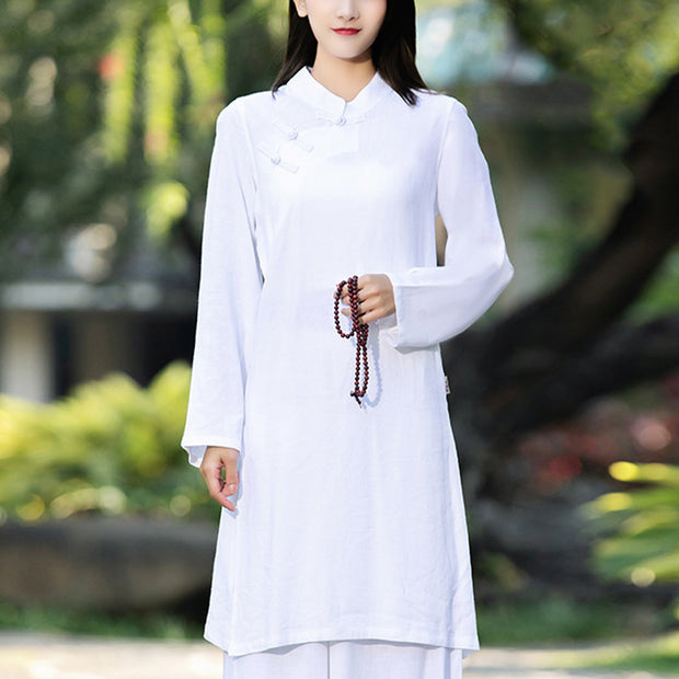 Buddha Stones 2Pcs Plain Long Sleeve Zen Yoga Clothing Meditation Clothing Top Pants Women's Set (Extra 30% Off | USE CODE: FS30) - image 2