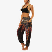 Buddha Stones Hippie Pants Baggy Boho High Waist Lounge Trousers with Pockets Women's Yoga Pants