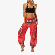 Buddha Stones Hippie Pants Baggy Boho High Waist Lounge Trousers with Pockets Women's Yoga Pants