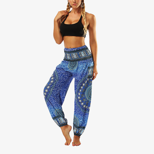 Buddha Stones Hippie Pants Baggy Boho High Waist Lounge Trousers with Pockets Women's Yoga Pants