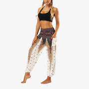 Buddha Stones Hippie Pants Baggy Boho High Waist Lounge Trousers with Pockets Women's Yoga Pants