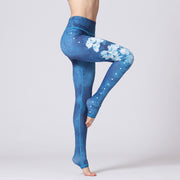 Buddha Stones Lotus Flower Floral Print Design Pants Sports Fitness Yoga Leggings Women's Yoga Pants