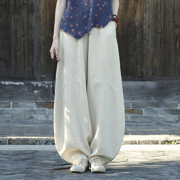 Buddha Stones Cotton Linen Pants Harem Trousers Loose Zen Yoga Tai Chi Women's Pants