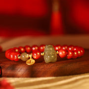 Buddha Stones 925 Sterling Silver Year of the Dragon Natural Cinnabar Hetian Jade Dragon Fu Character Ruyi As One Wishes Charm Blessing Bracelet (Extra 30% Off | USE CODE: FS30) - image 4