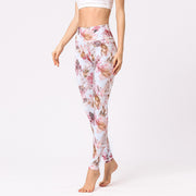 Buddha Stones Multicolored Print Flowers Pants Sports Exercise Fitness High Waist Leggings Women's Yoga Pants