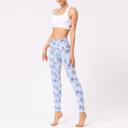 Buddha Stones Multicolored Print Flowers Pants Sports Exercise Fitness High Waist Leggings Women's Yoga Pants