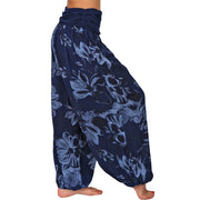 Buddha Stones Flower Leaves Pattern Loose Harem Trousers Women's Yoga Pants