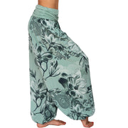 Buddha Stones Flower Leaves Pattern Loose Harem Trousers Women's Yoga Pants