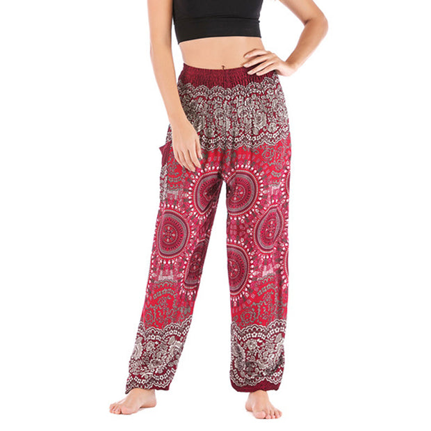 Buddha Stones Boho Loose Harem Trousers Women's Yoga Pants