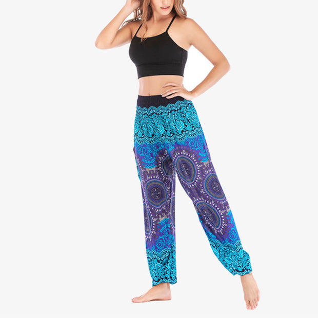 Buddha Stones Boho Loose Harem Trousers Women's Yoga Pants