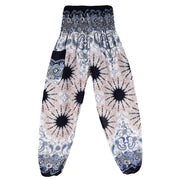 Buddha Stones Geometric Mandala Pattern Loose Harem Trousers High Waist Women's Yoga Pants