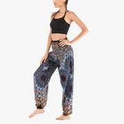 Buddha Stones Geometric Mandala Pattern Loose Harem Trousers High Waist Women's Yoga Pants