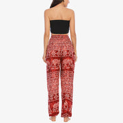 Buddha Stones Elephant Pattern Loose Casual Harem Trousers High Waist Women's Yoga Pants