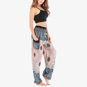 Buddha Stones Round Geometric Pattern Loose Casual Harem Trousers High Waist Women's Yoga Pants