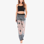 Buddha Stones Round Geometric Pattern Loose Casual Harem Trousers High Waist Women's Yoga Pants