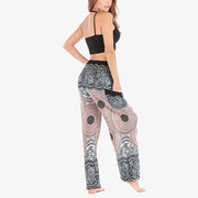 Buddha Stones Round Geometric Pattern Loose Casual Harem Trousers High Waist Women's Yoga Pants