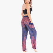 Buddha Stones Round Geometric Pattern Loose Casual Harem Trousers High Waist Women's Yoga Pants