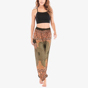 Buddha Stones Round Geometric Pattern Loose Casual Harem Trousers High Waist Women's Yoga Pants