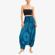 Buddha Stones Two Style Wear Round Geometric Loose Casual Harem Trousers Jumpsuit Women's Yoga Pants