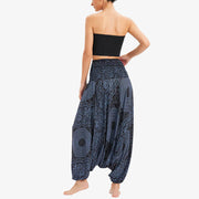 Buddha Stones Two Style Wear Round Geometric Loose Casual Harem Trousers Jumpsuit Women's Yoga Pants