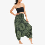 Buddha Stones Two Style Wear Round Geometric Loose Casual Harem Trousers Jumpsuit Women's Yoga Pants