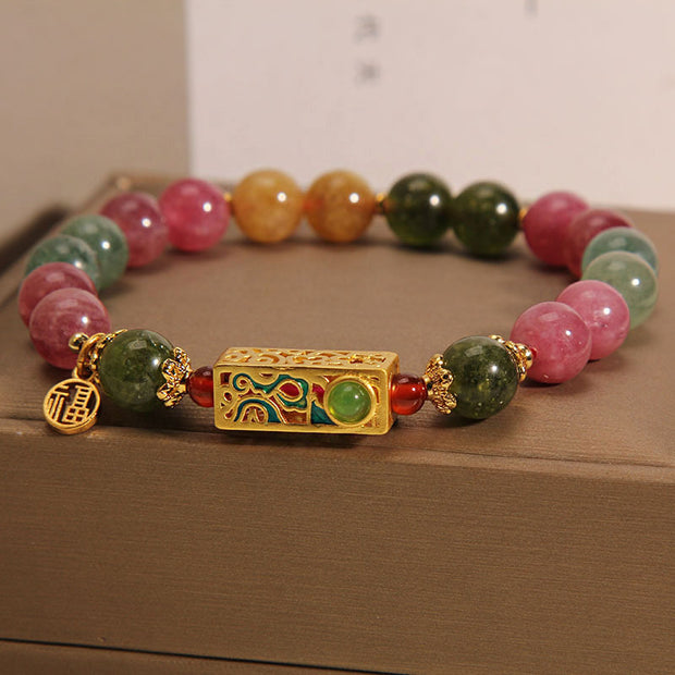 Buddha Stones Colorful Tourmaline Positive Fu Character Charm Bracelet (Extra 35% Off | USE CODE: FS35) - image 5