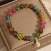 Buddha Stones Colorful Tourmaline Four Leaf Clover Flower Wisdom Bracelet (Extra 35% Off | USE CODE: FS35) - image 1