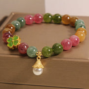 Buddha Stones Colorful Tourmaline Four Leaf Clover Flower Wisdom Bracelet (Extra 35% Off | USE CODE: FS35) - image 5