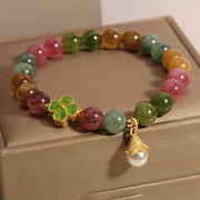 Buddha Stones Colorful Tourmaline Four Leaf Clover Flower Wisdom Bracelet (Extra 35% Off | USE CODE: FS35) - image 4