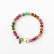 Buddha Stones Natural Multicolored Tourmaline Pearl Auspicious Character Charm Wisdom Bracelet (Extra 35% Off | USE CODE: FS35) - image 6