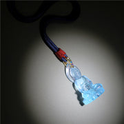 Buddha Stones Blue Tathagata Buddha Medicine Buddha Liuli Crystal Serenity Amulet Necklace Pendant - image 4