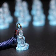Buddha Stones Blue Tathagata Buddha Medicine Buddha Liuli Crystal Serenity Amulet Necklace Pendant - image 5