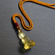 Buddha Stones Blue Tathagata Buddha Medicine Buddha Liuli Crystal Serenity Amulet Necklace Pendant - image 24