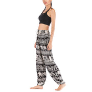 Buddha Stones Boho Loose Elephant Pattern Harem Trousers Women's Yoga Pants