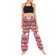 Buddha Stones Boho Loose Elephant Pattern Harem Trousers Women's Yoga Pants