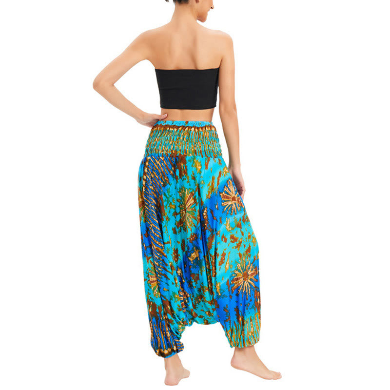 Buddha Stones Two Style Wear Gradient Colorful Loose Smocked