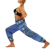 Buddha Stones Boho Loose Geometric Elephant Pattern Harem Trousers Women's Yoga Pants