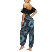 Buddha Stones Boho Loose Geometric Elephant Pattern Harem Trousers Women's Yoga Pants