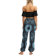 Buddha Stones Boho Loose Geometric Elephant Pattern Harem Trousers Women's Yoga Pants