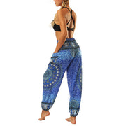 Buddha Stones Boho Loose Geometric Elephant Pattern Harem Trousers Women's Yoga Pants