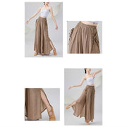 Buddha Stones Solid Color Loose Cotton Linen Wide Leg Pants For Yoga Classical Dance (Extra 35% Off | USE CODE: FS35) - image 13