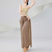 Buddha Stones Solid Color Loose Cotton Linen Wide Leg Pants For Yoga Classical Dance (Extra 35% Off | USE CODE: FS35) - image 11