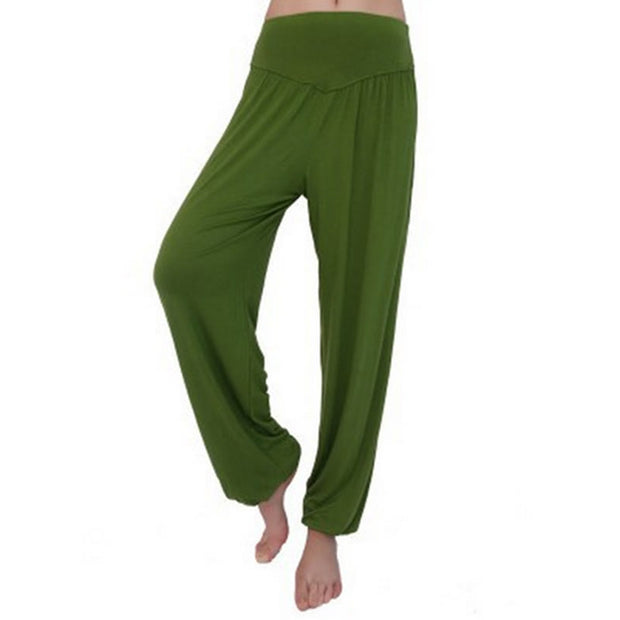 Buddha Stones Solid Color Modal Yoga Dance Long Harem Pants