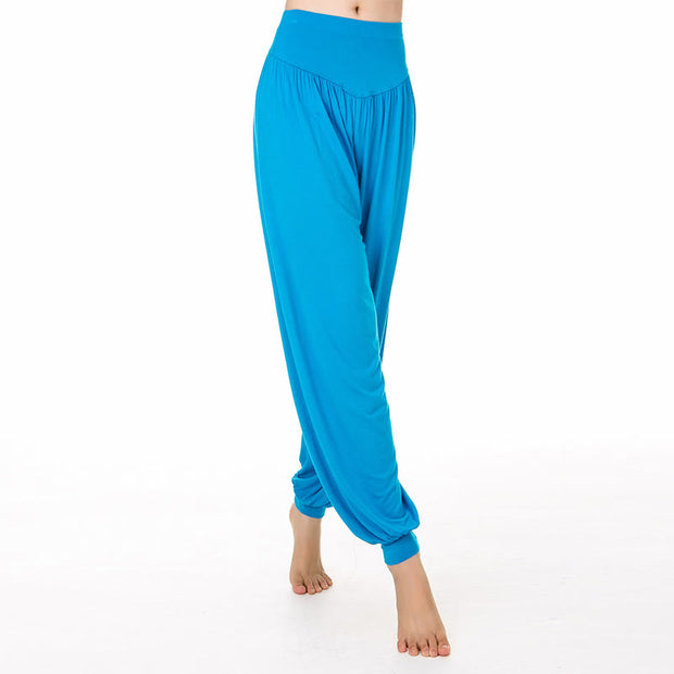 Buddha Stones Solid Color Modal Yoga Dance Long Harem Pants