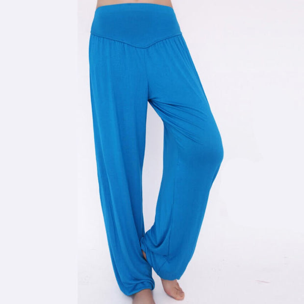 Buddha Stones Solid Color Modal Yoga Dance Long Harem Pants