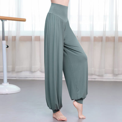 Buddha Stones Plain Color Loose Modal Yoga Dance Harem Pants