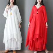 Buddha Stones V-Neck Midi Tunic Dress Wide Leg Pants Meditation Zen Practice Dance Clothing - image 23