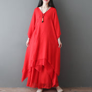 Buddha Stones V-Neck Midi Tunic Dress Wide Leg Pants Meditation Zen Practice Dance Clothing - image 13