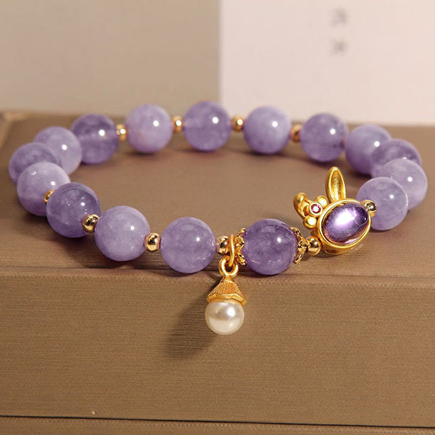 Buddha Stones Natural Purple Quartzite Rabbit Happiness Bracelet - image 6