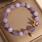 Buddha Stones Natural Purple Quartzite Rabbit Happiness Bracelet - image 9